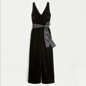 J. Crew V-Neck Wide-leg Velvet Jump Suit